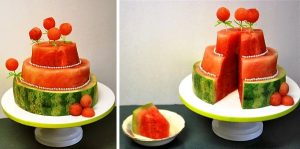 bánh sinh nhật từ dưa hấu