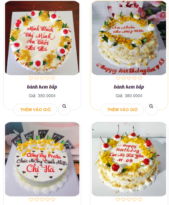 bánh kem sinh nhật dĩ an