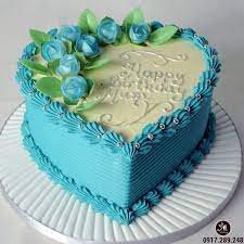 bánh kem sinh nhật màu xanh